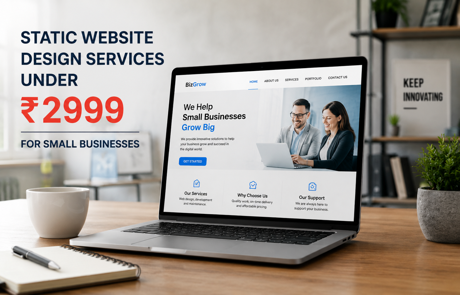 Static Website Design Services Under ₹2999 for Small Businesses